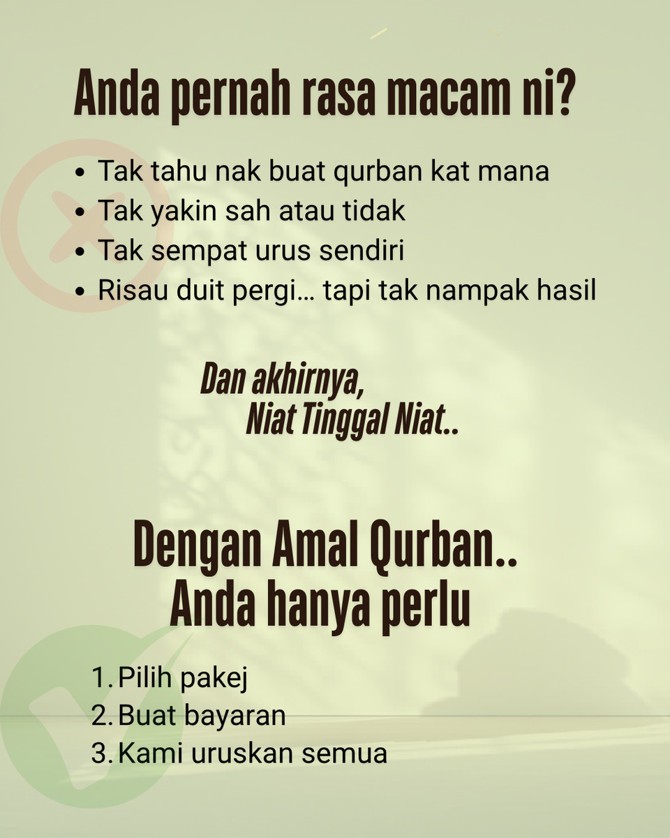 Pernah rasa macam ni — niat qurban tapi tak kesampaian
